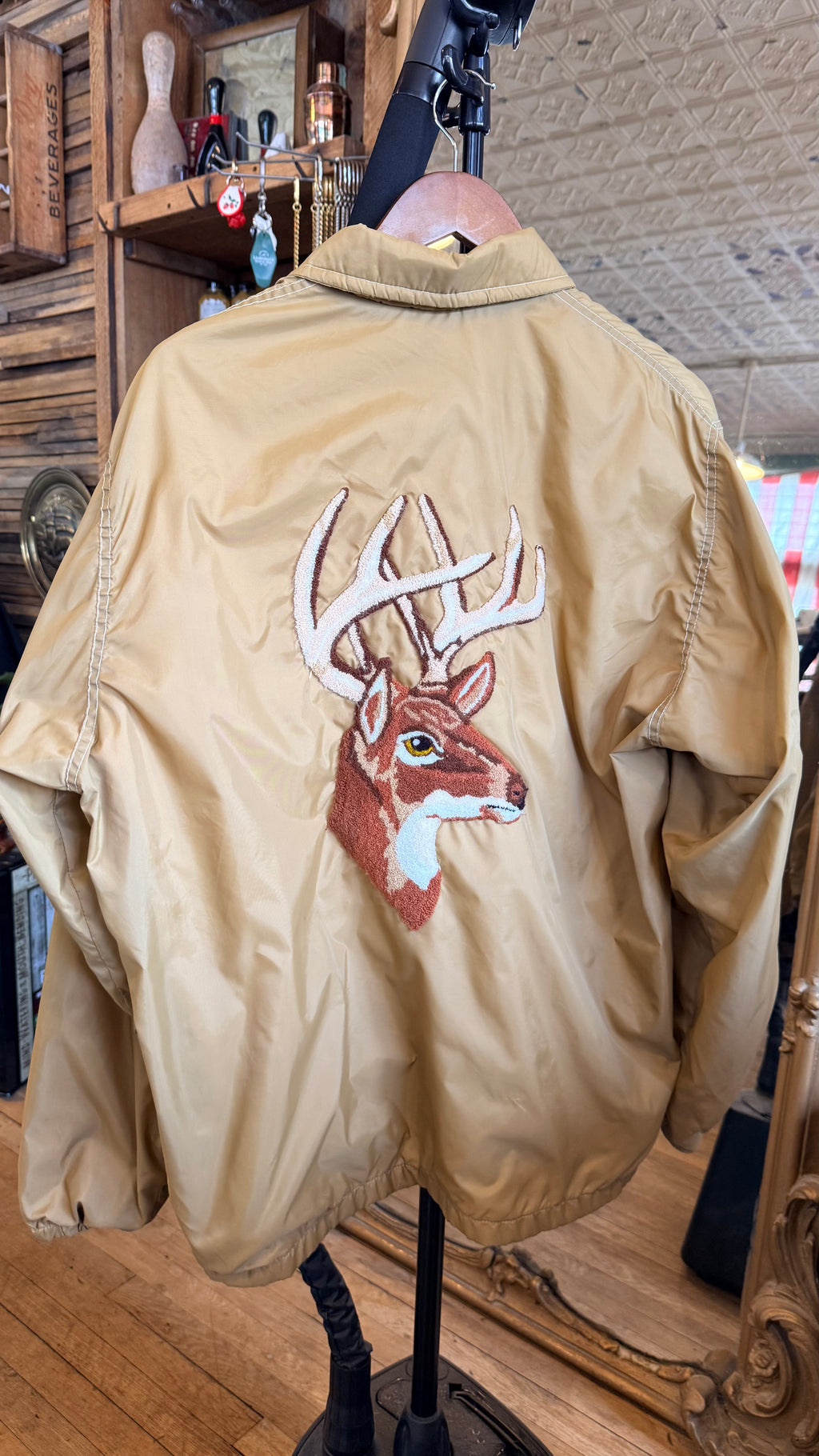 Chenille Deer Embroidered Jacket -L