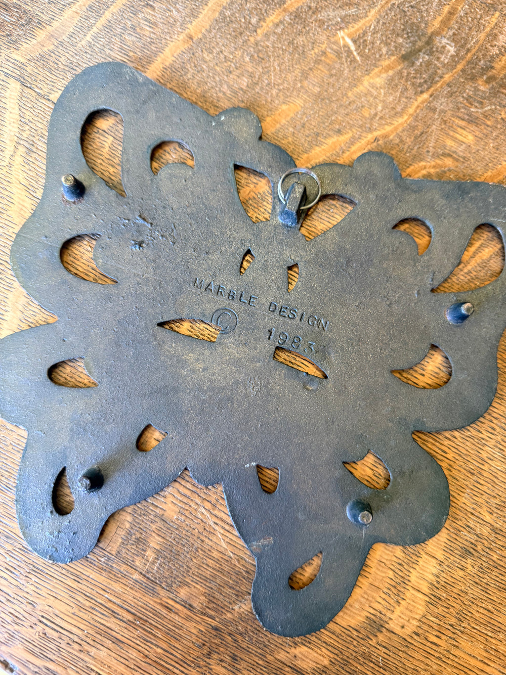 1983 Brass Butterfly Hot Plate w/ Hook