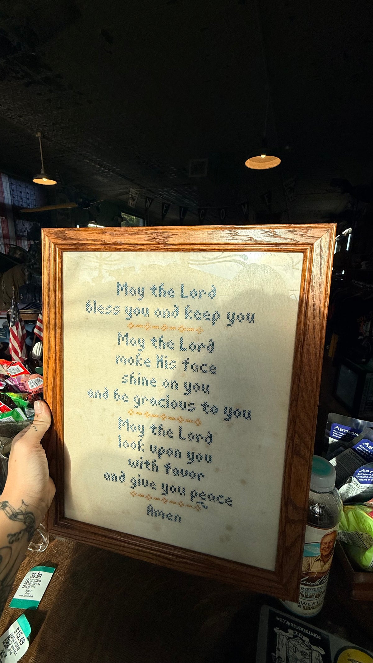 Vintage Prayer Framed Crosstitch