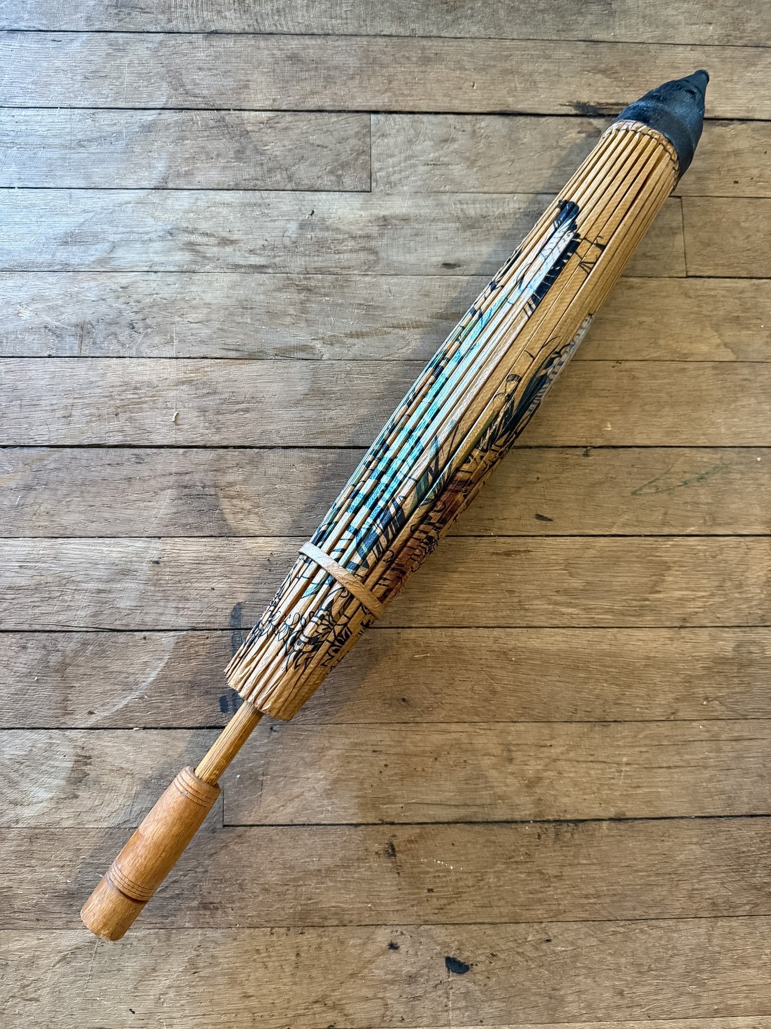 Hand Painted Bamboo Parasol
