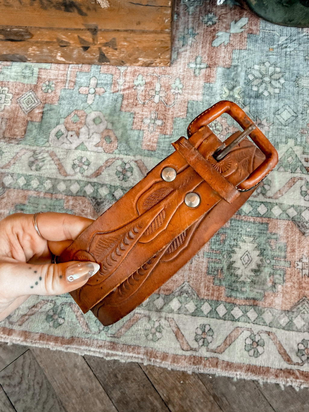 Tooled Leather Belt