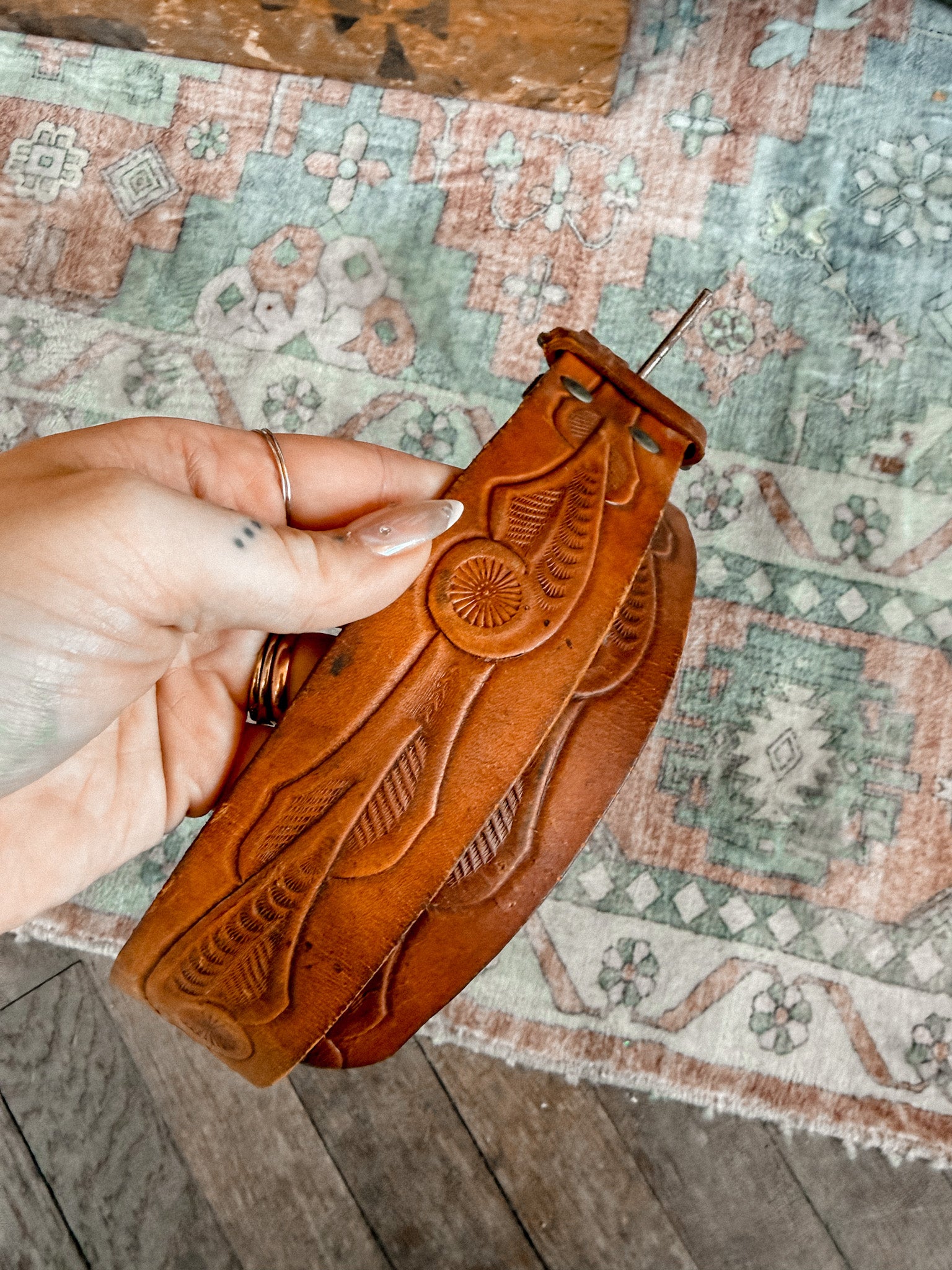 Tooled Leather Belt