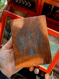 Carved Wood Eagle Card Box