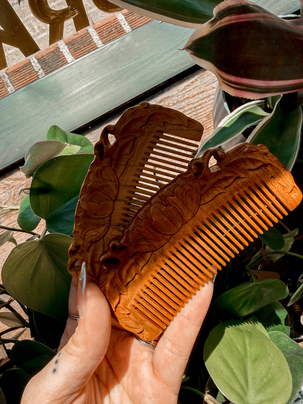 Carved Wood Comb