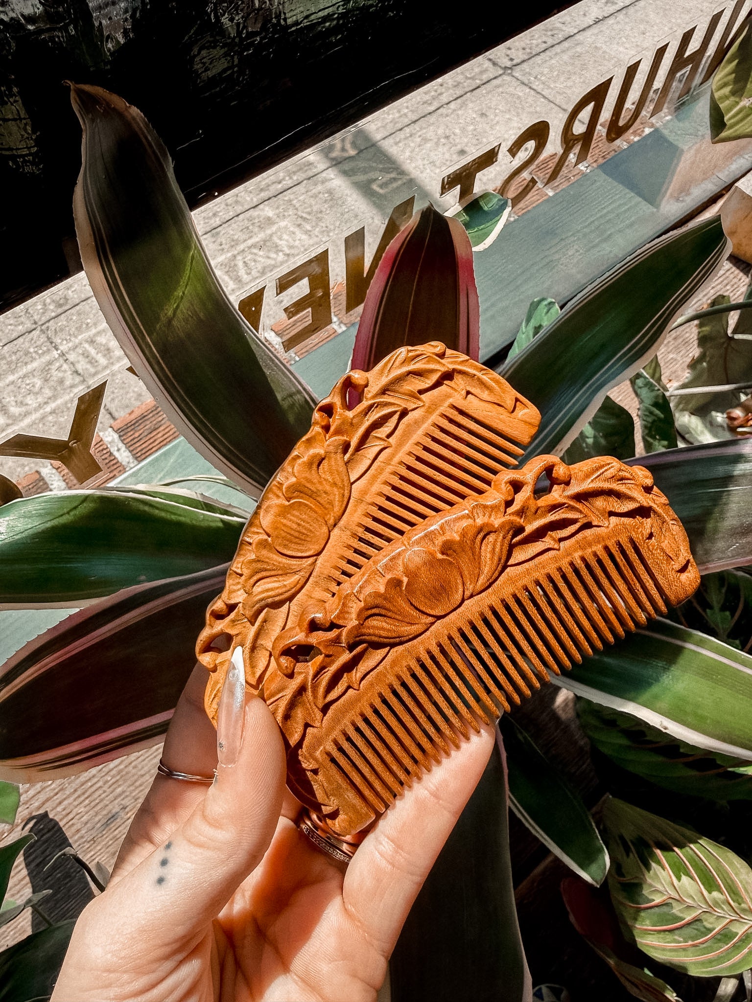 Carved Wood Comb