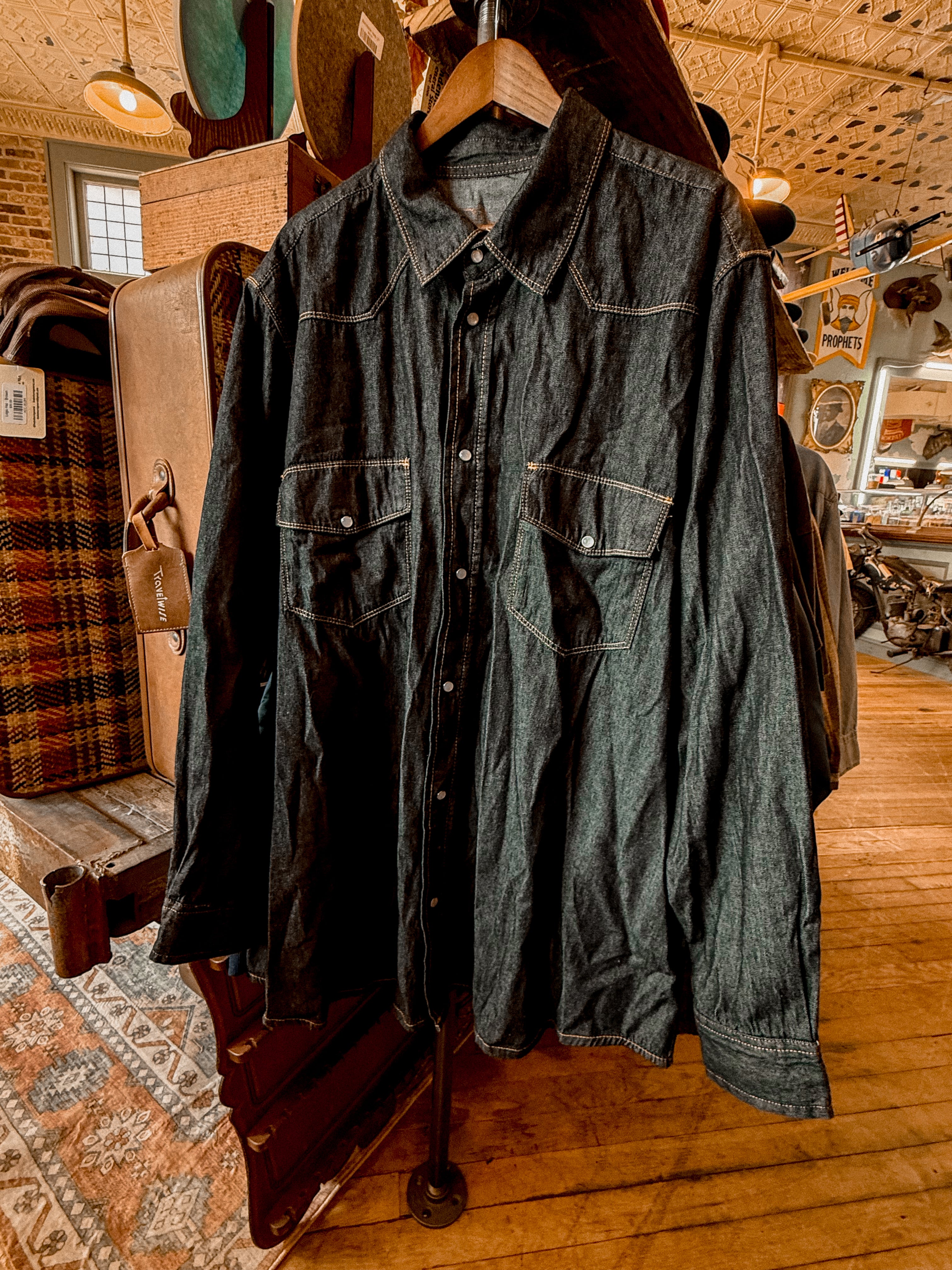 Indigo Button Down Pearl Buttons