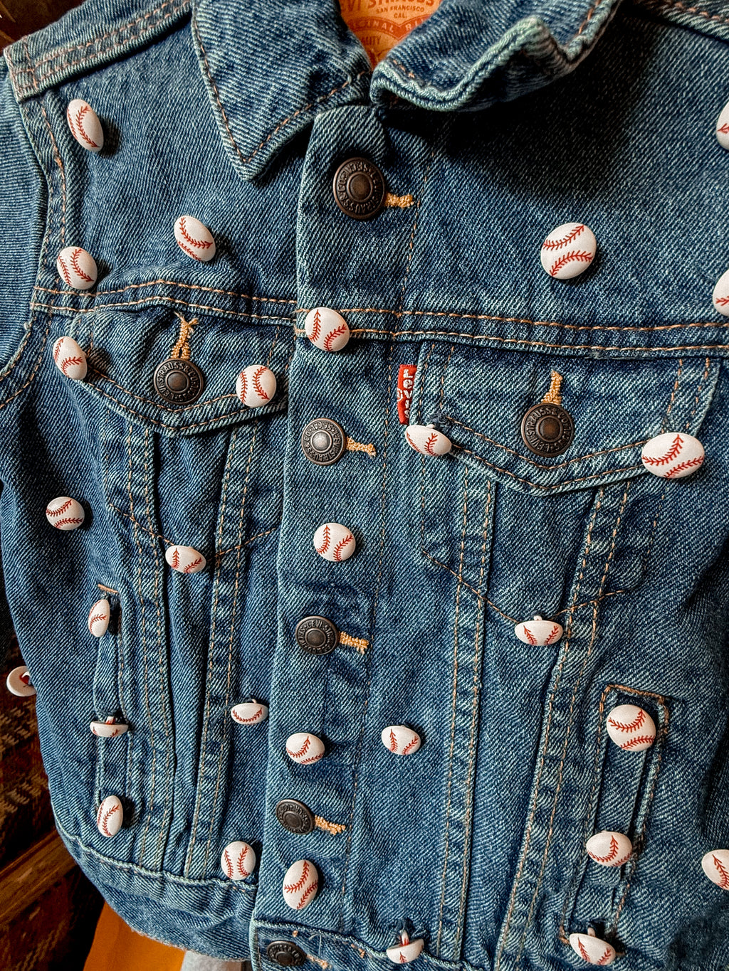 NWT Kids Levi's Denim Jacket Baseball Embellishment 5T