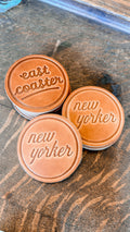 New Yorker Leather Coaster
