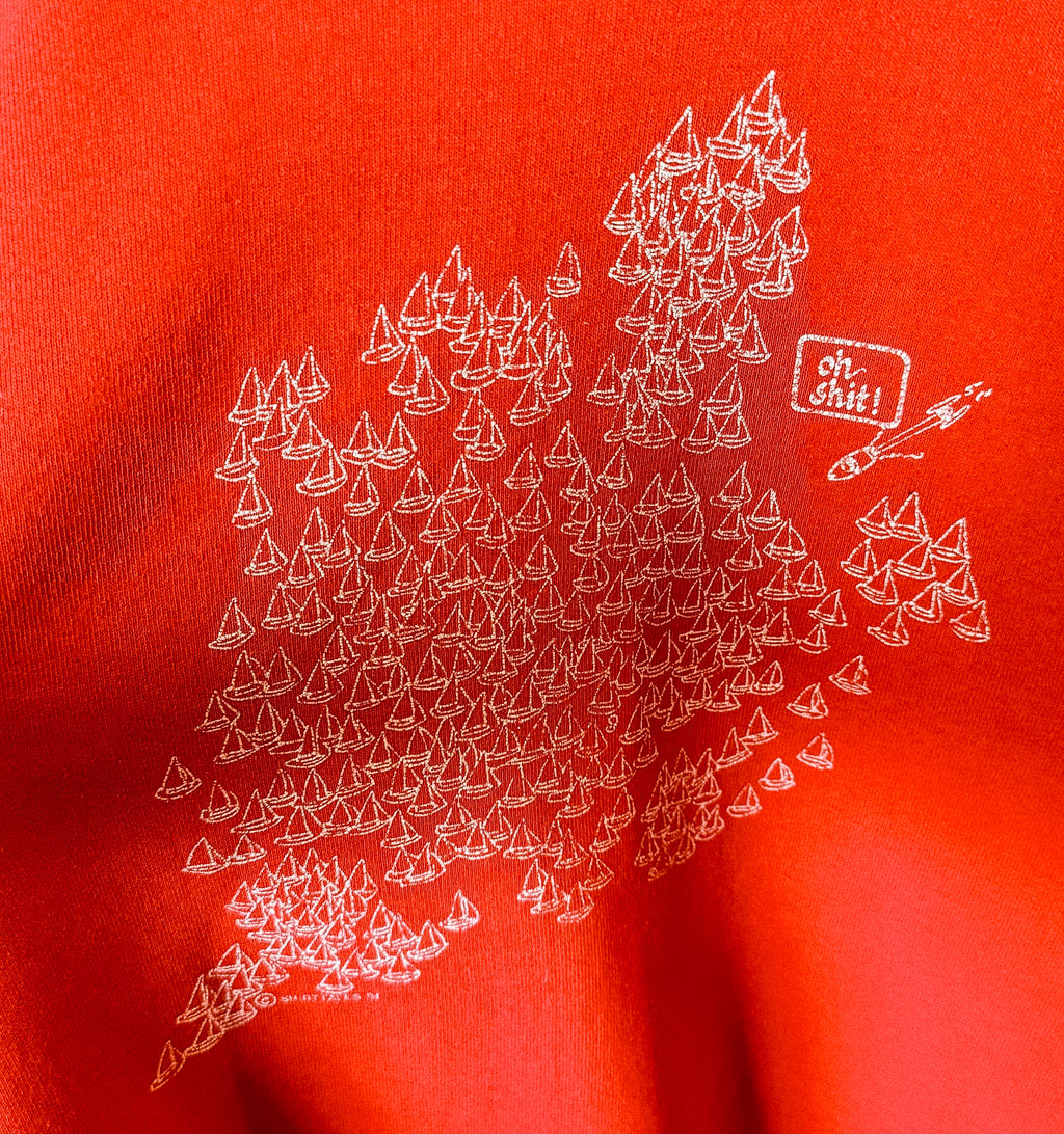 VTG Red Crew Neck "Oh Shit" - Large
