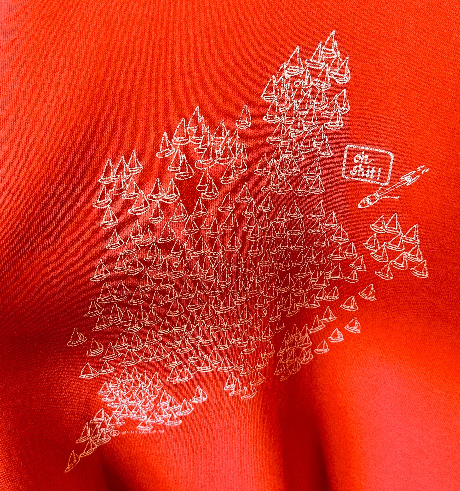VTG Red Crew Neck "Oh Shit" - Large