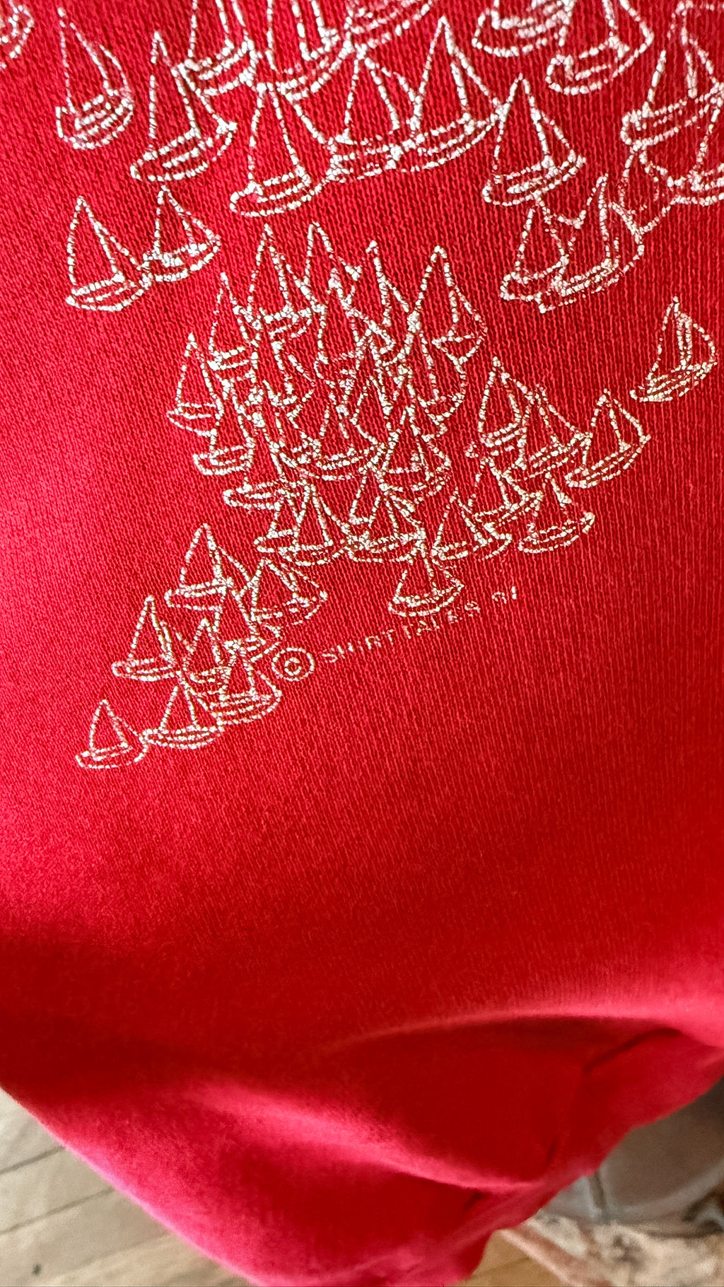 VTG Red Crew Neck "Oh Shit" - Large