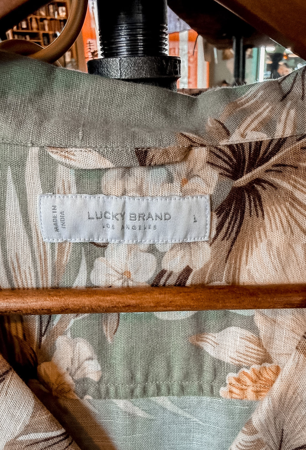 Lucky Brand Linen Cotton Tropic Shirt - Large