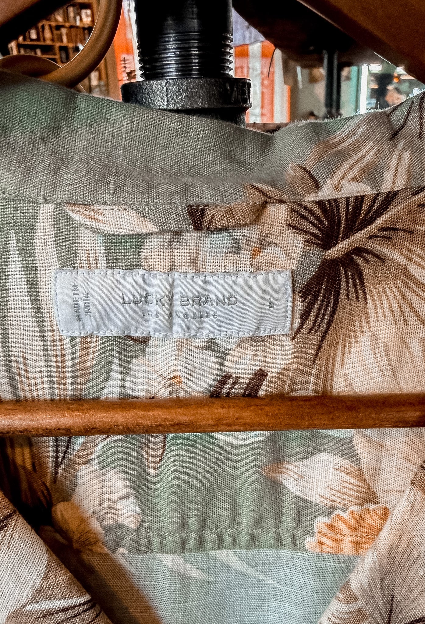 Lucky Brand Linen Cotton Tropic Shirt - Large