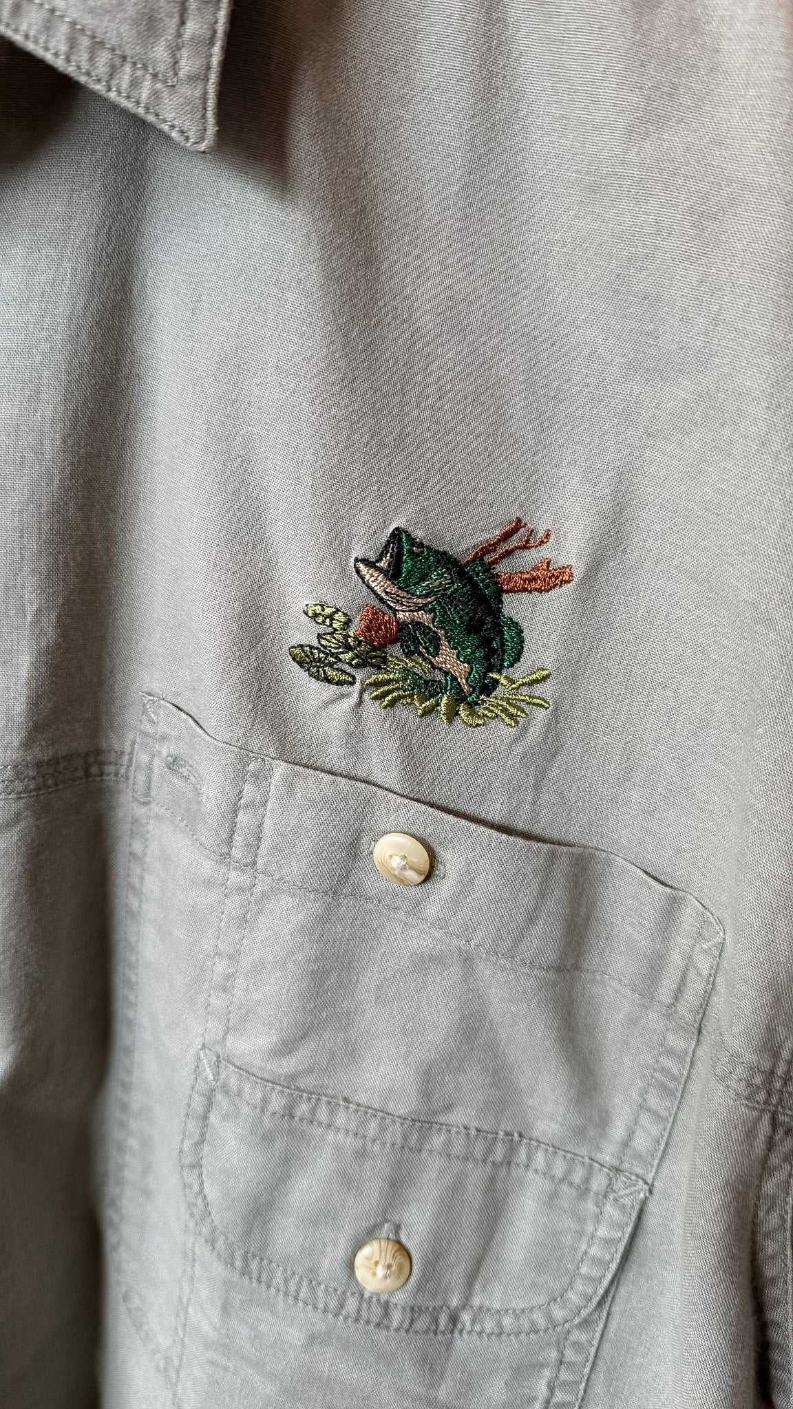 Fisherman Embroidered Bass Shirt