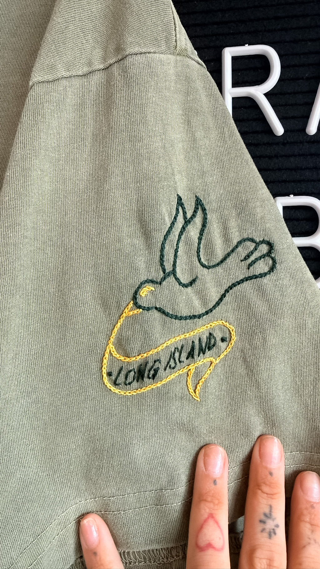 Sparrow Long Island Embroidered Tee- Medium