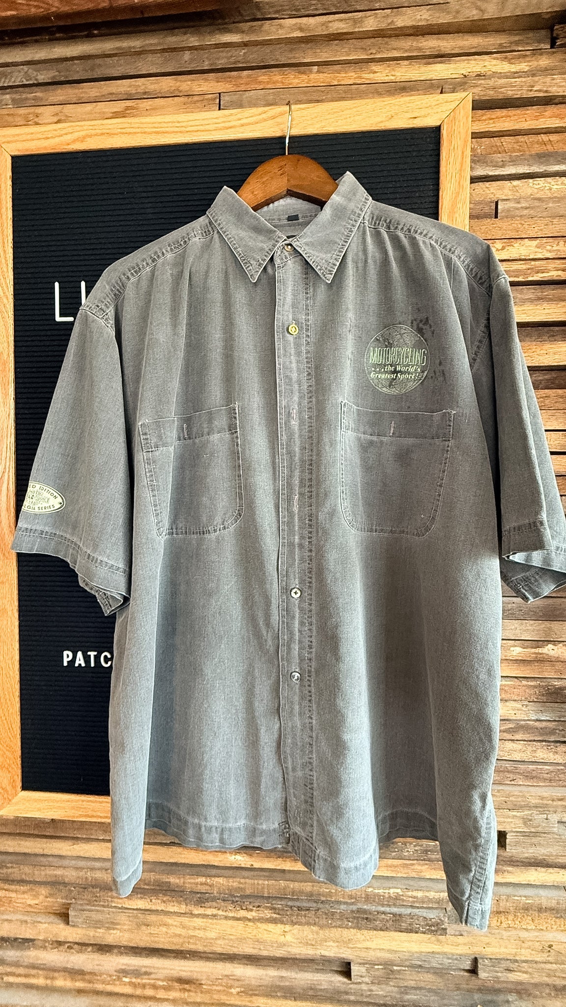 Harley Davidson Distressed Button Down XL