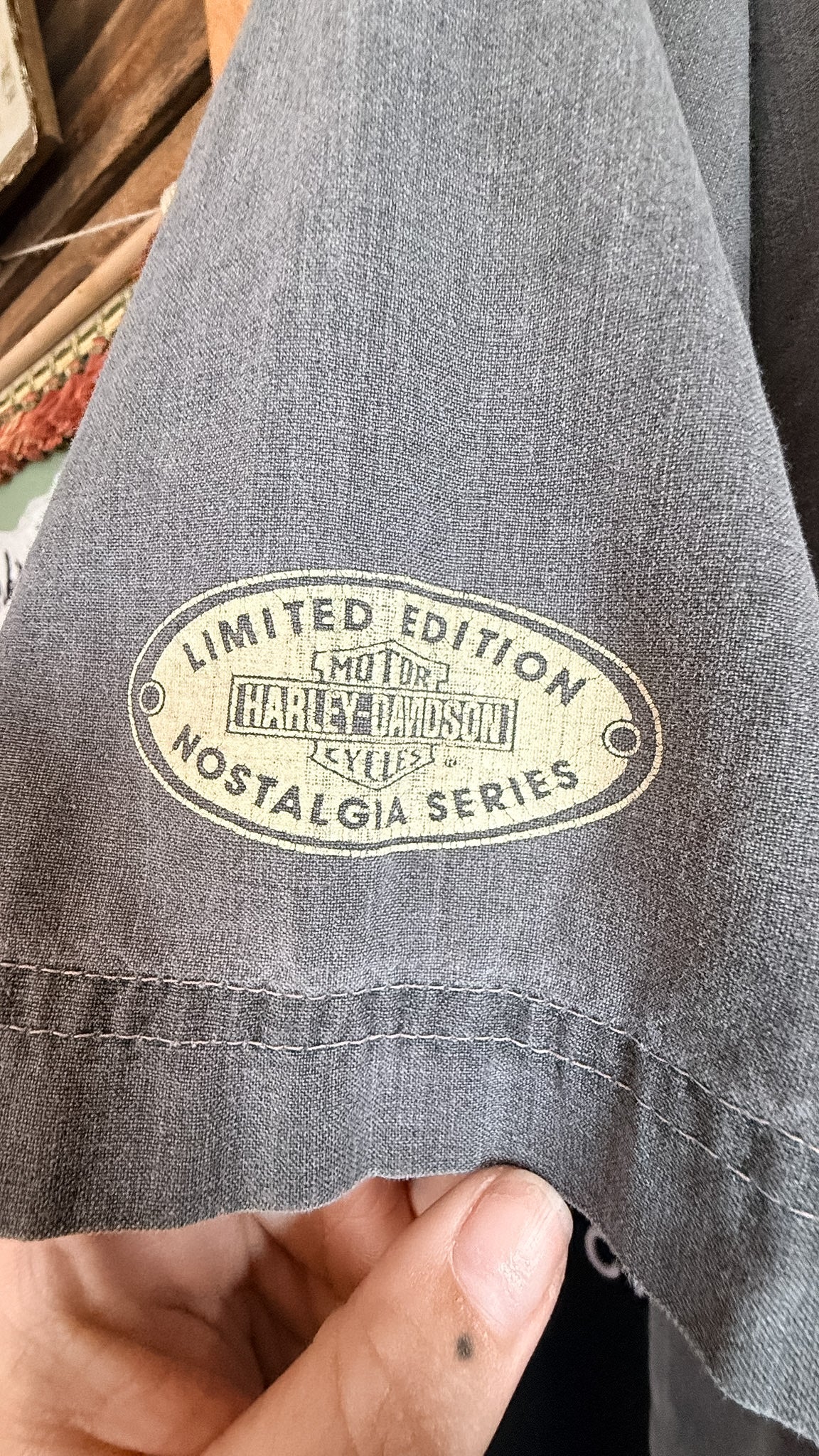 Harley Davidson Distressed Button Down XL