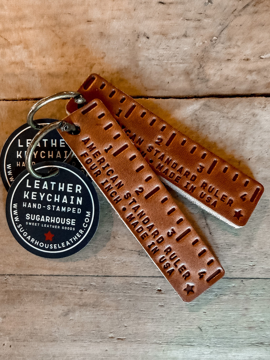 Leather Ruler Keychain