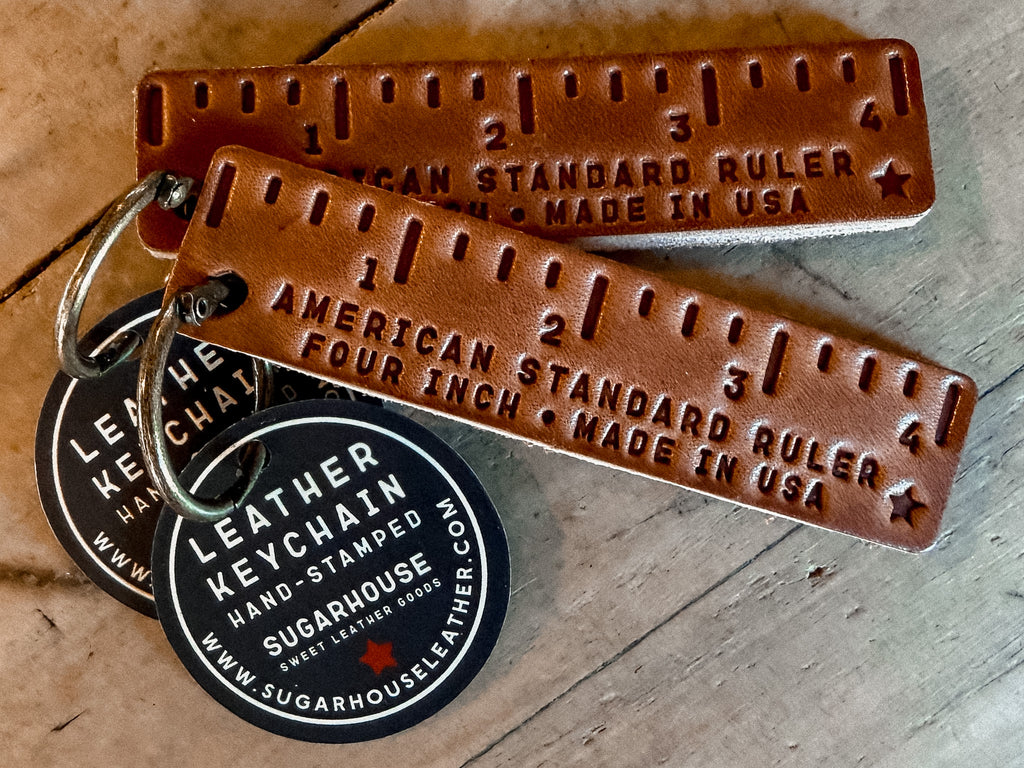 Leather Ruler Keychain