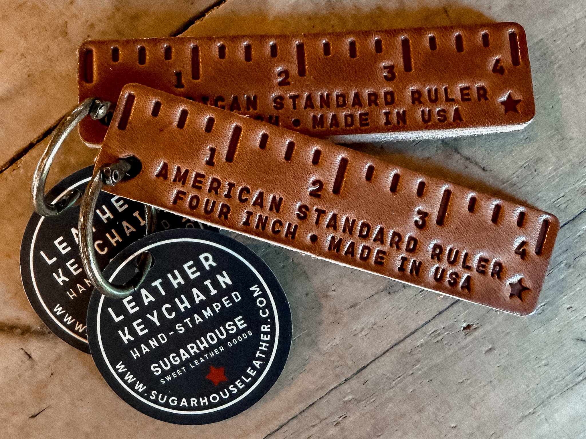 Leather Ruler Keychain