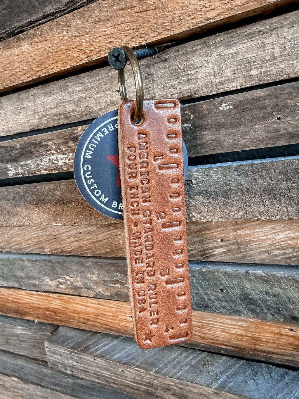 Leather Ruler Keychain