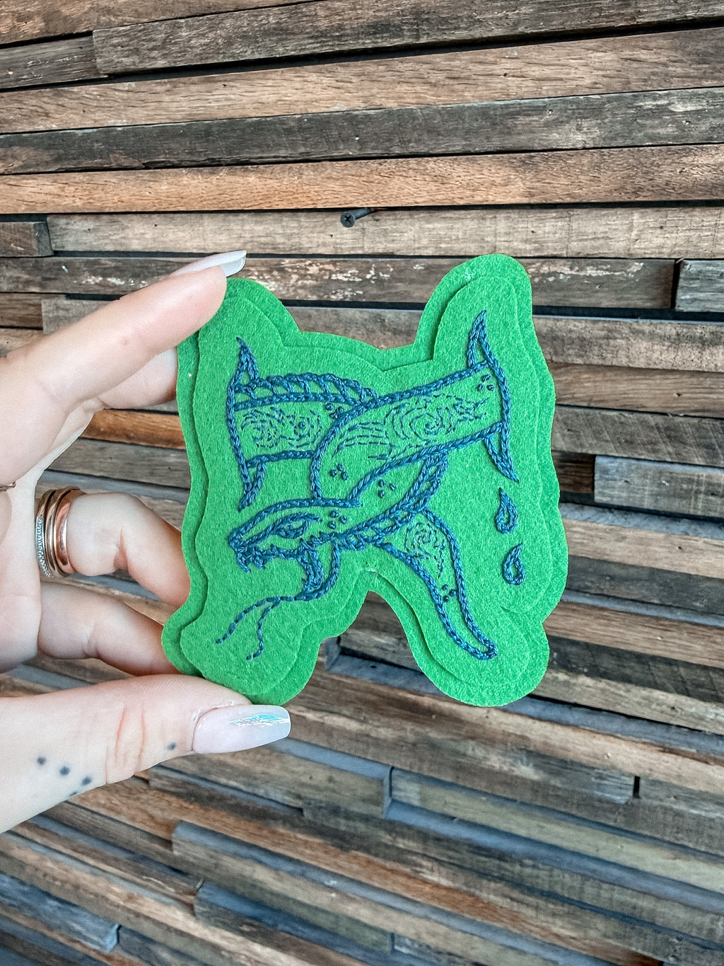 Tatted Snakes Felt Patch