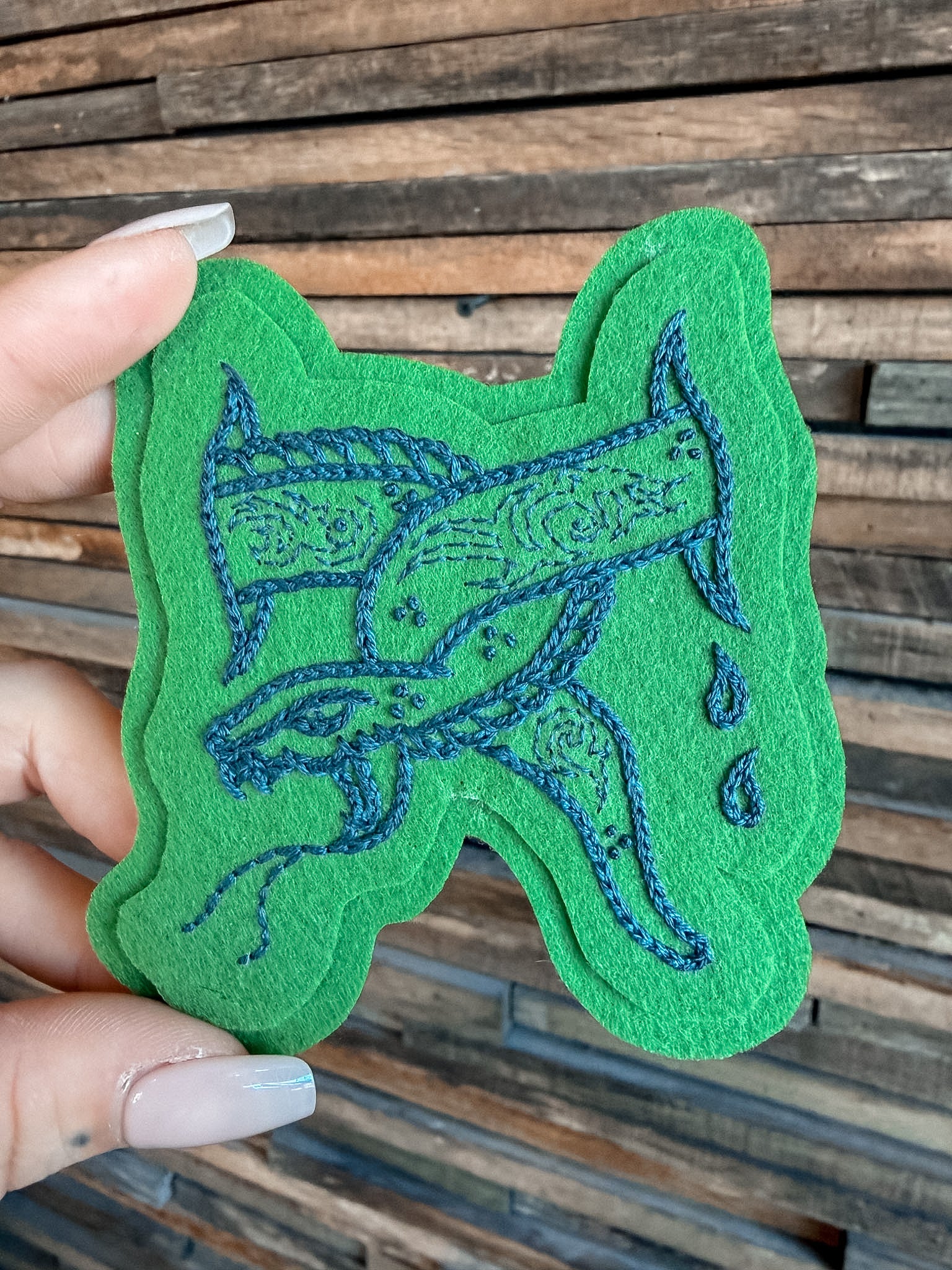 Tatted Snakes Felt Patch