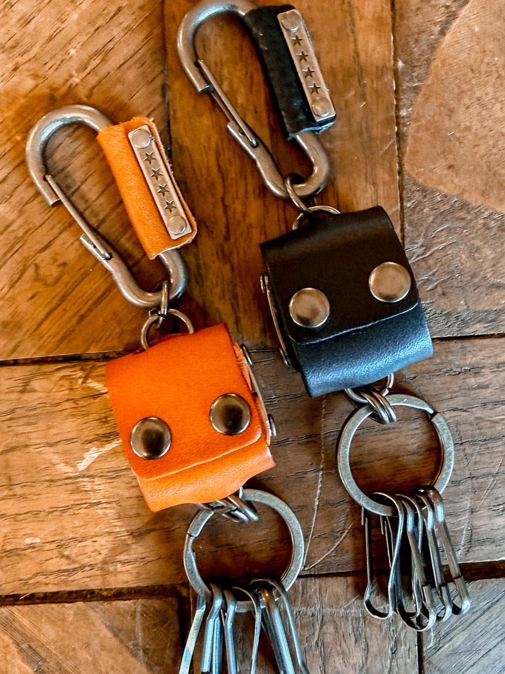 Leather Dice Holder Keychain - Black