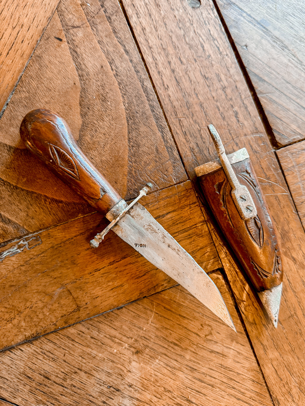 Etched Wood Knife & Sheath