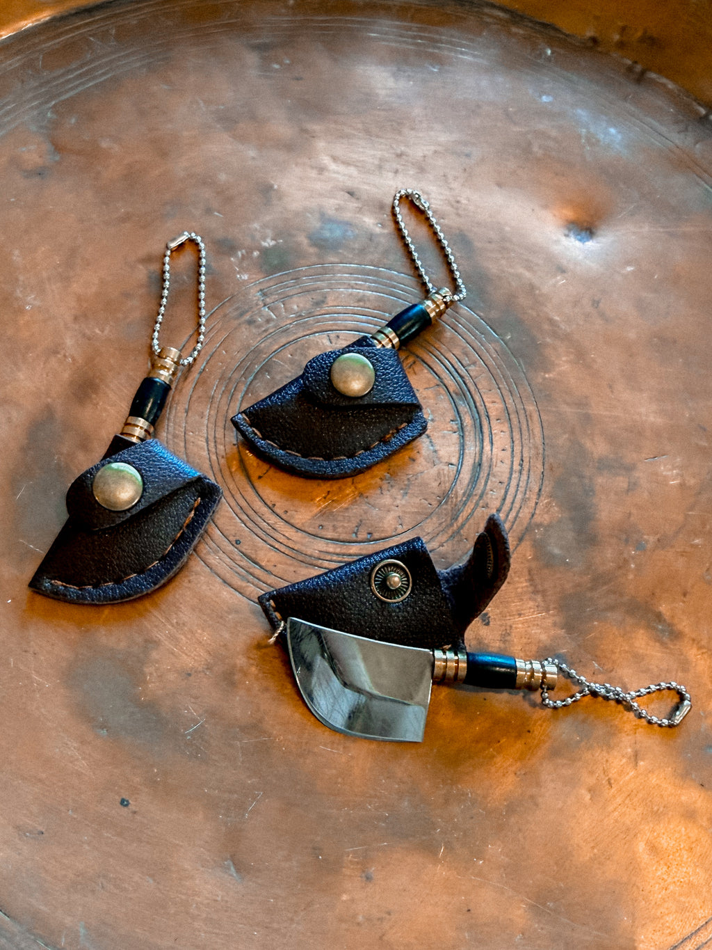 Mini Knife Keychain w/ Sheath - Black
