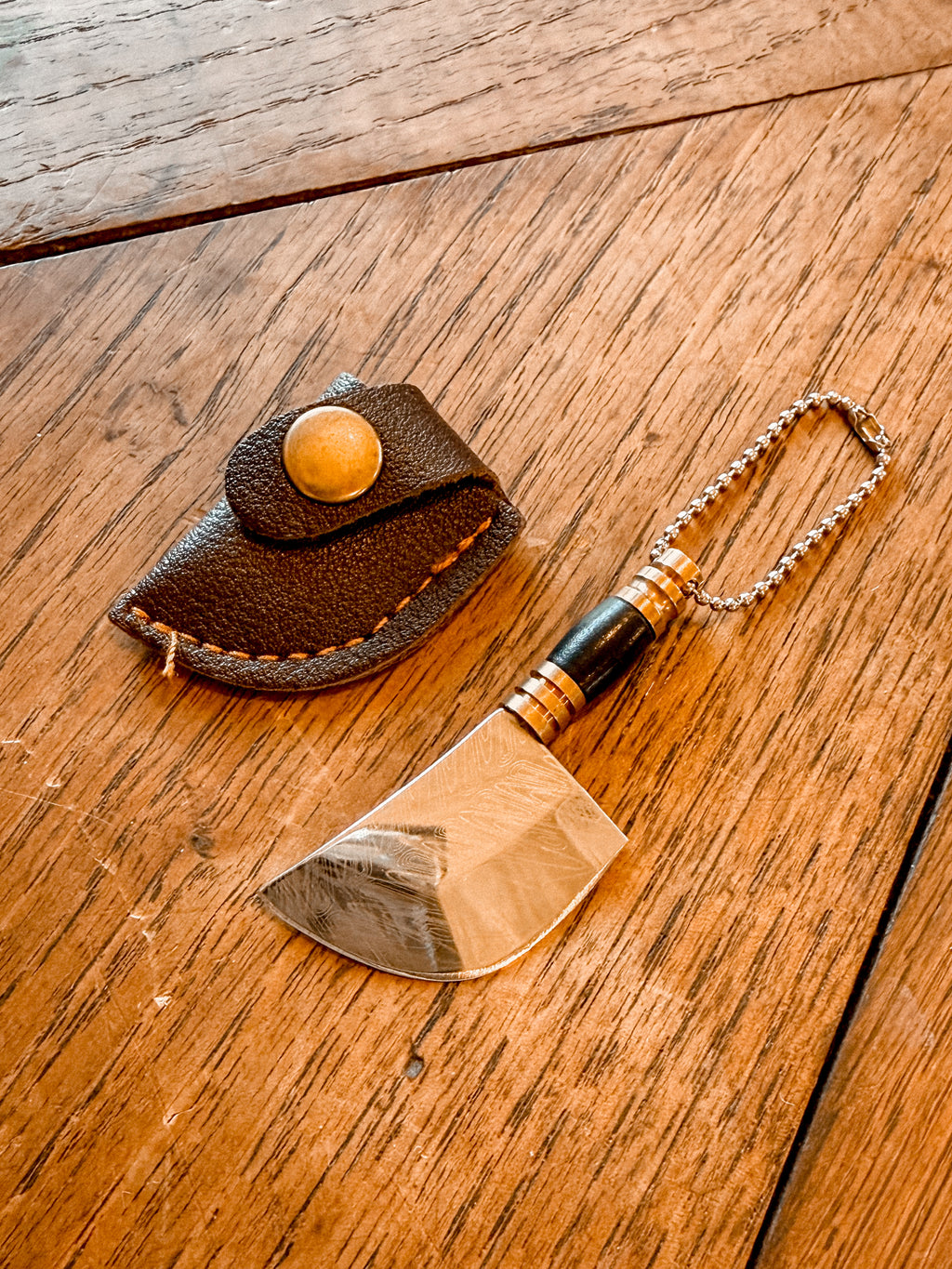 Mini Knife Keychain w/ Sheath - Black