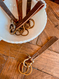 Leather Skinny Keychain - Cognac