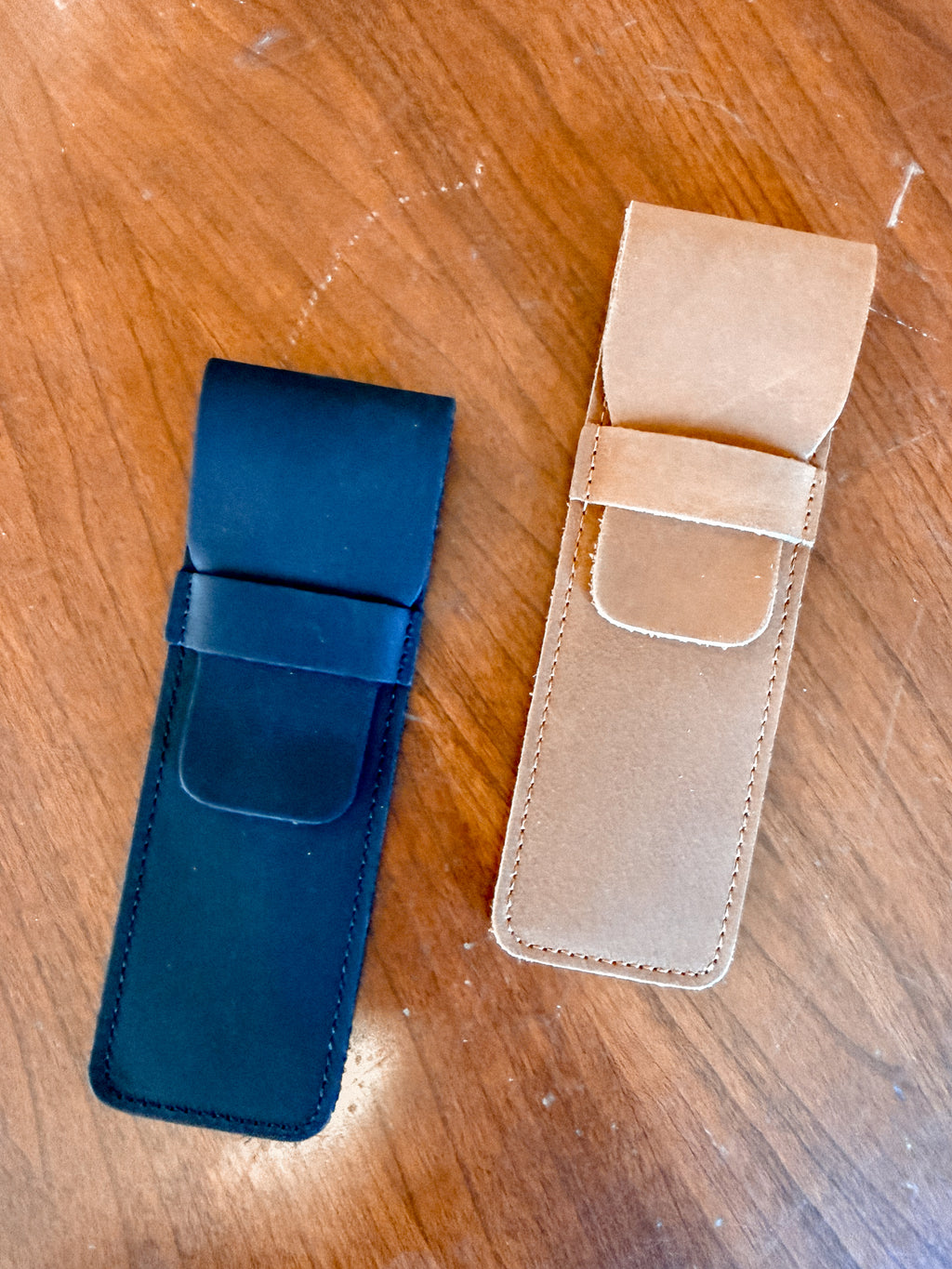 Leather Pen Case - Cognac