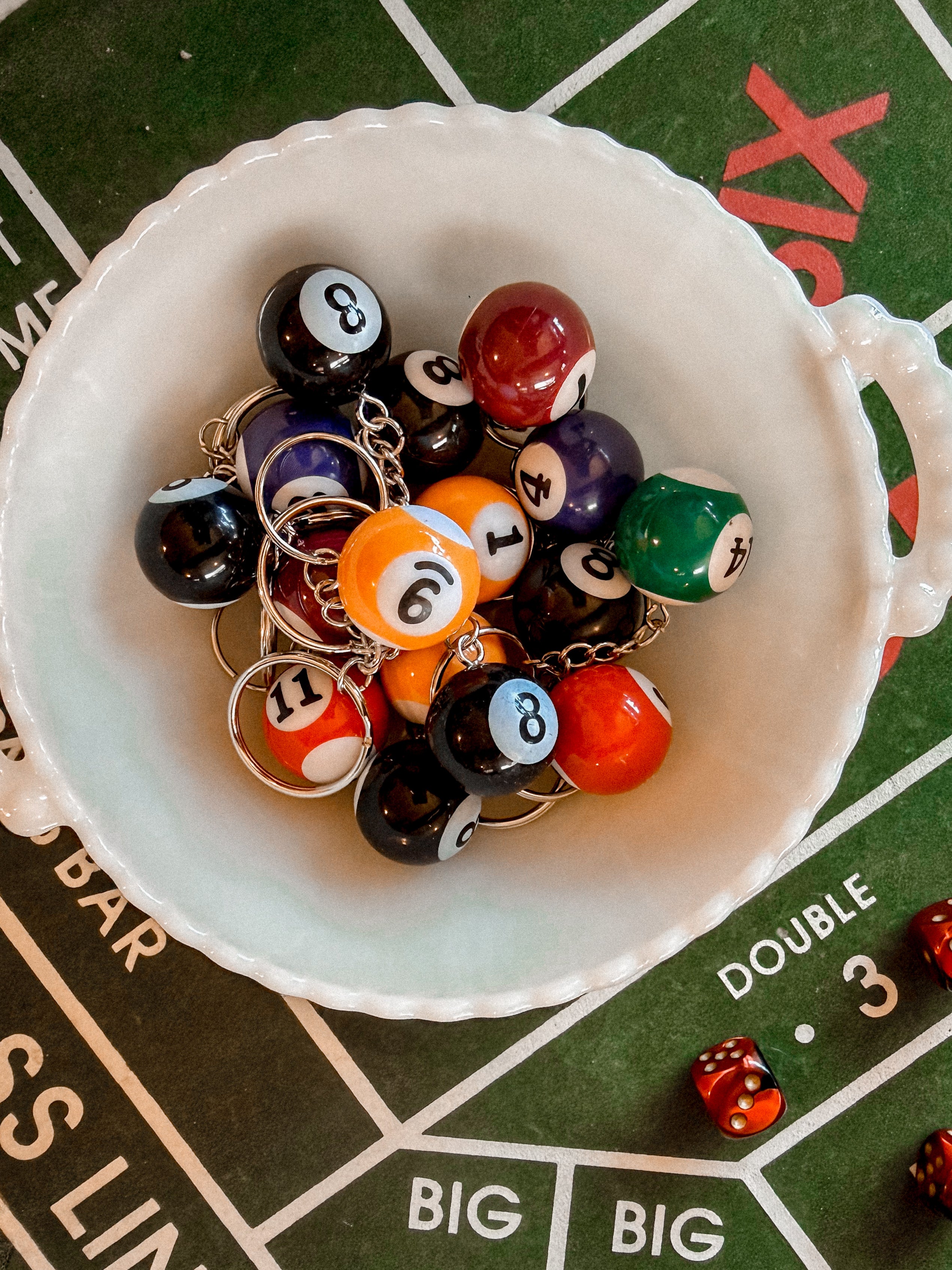 Billiard Ball Keychain