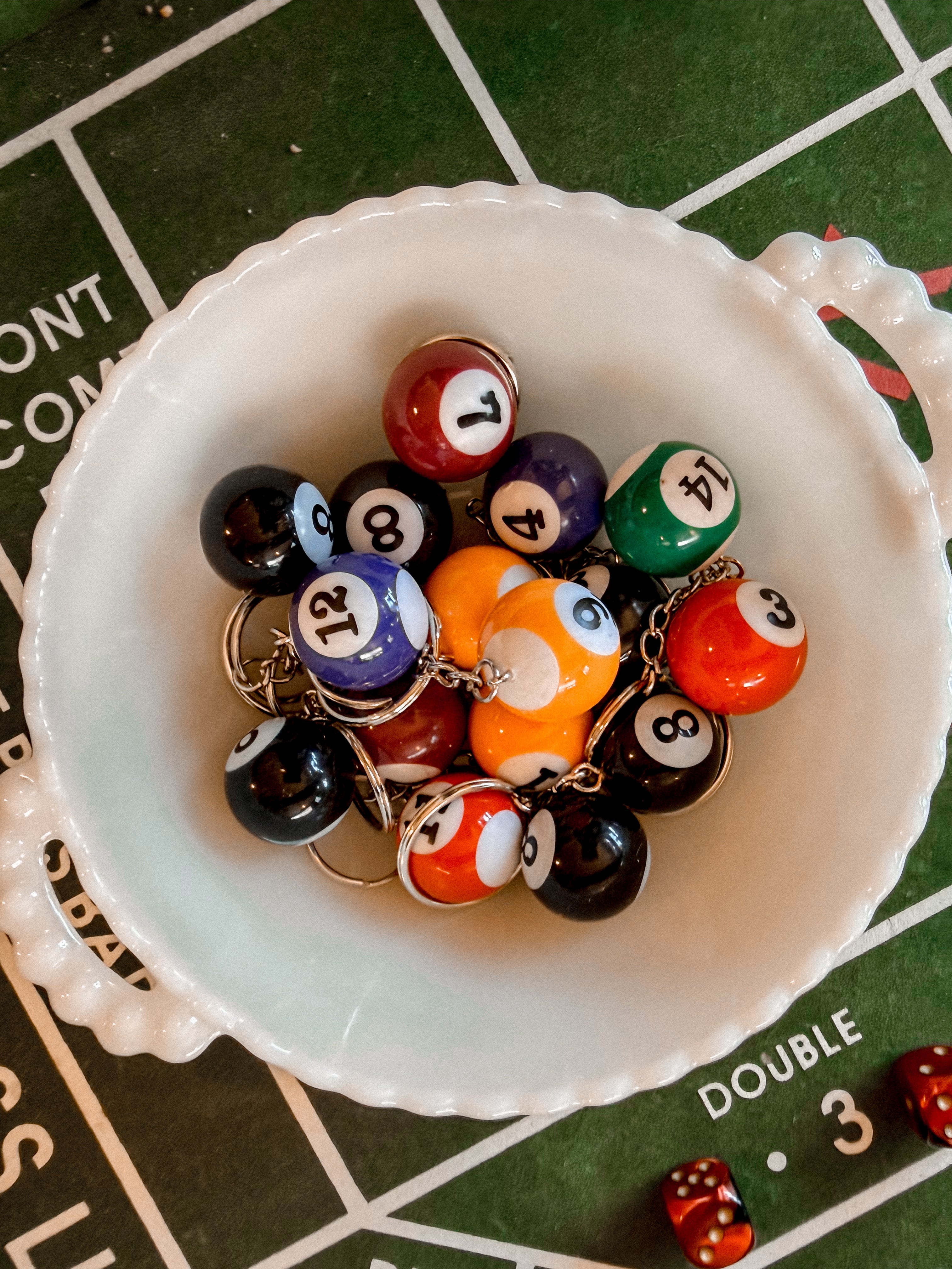 Billiard Ball Keychain