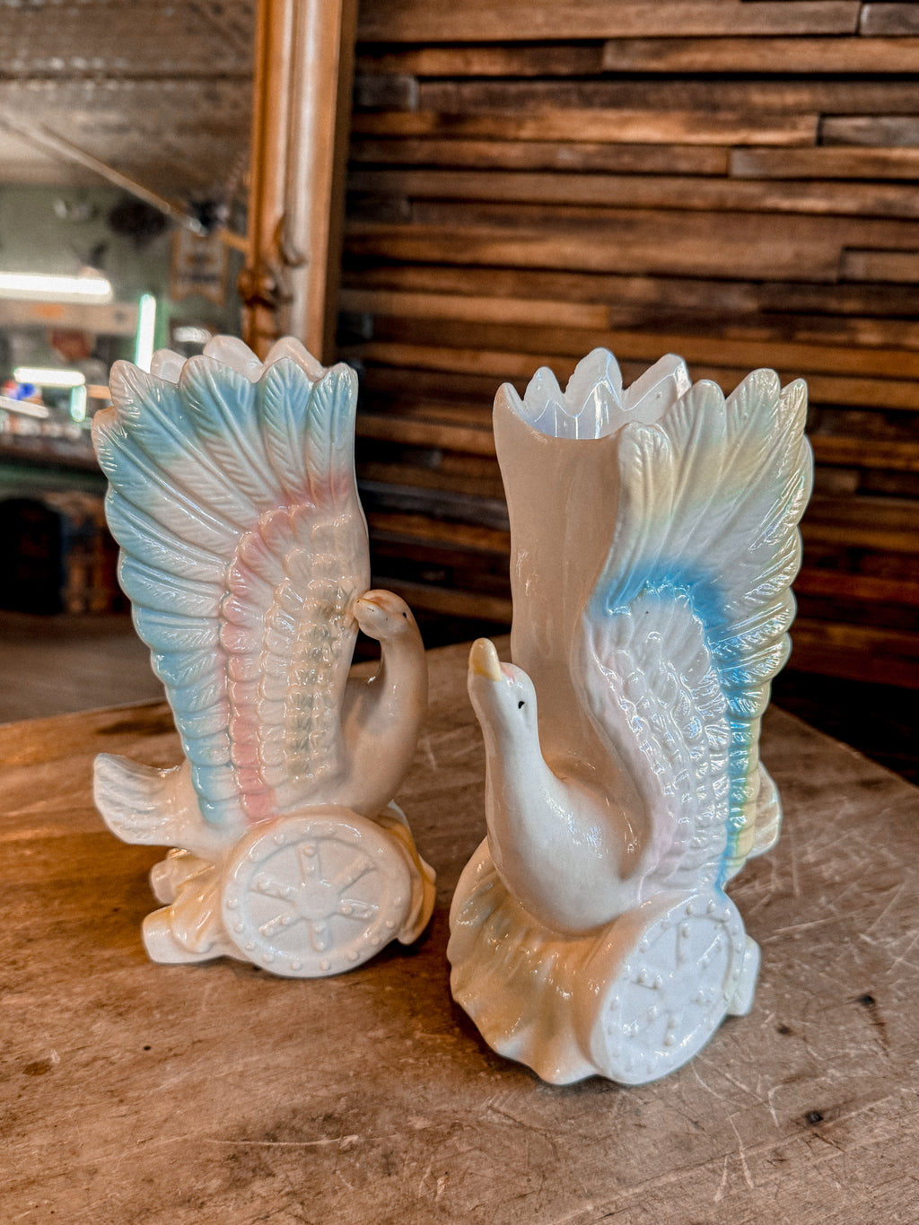 Ceramic Bird Planter Pair