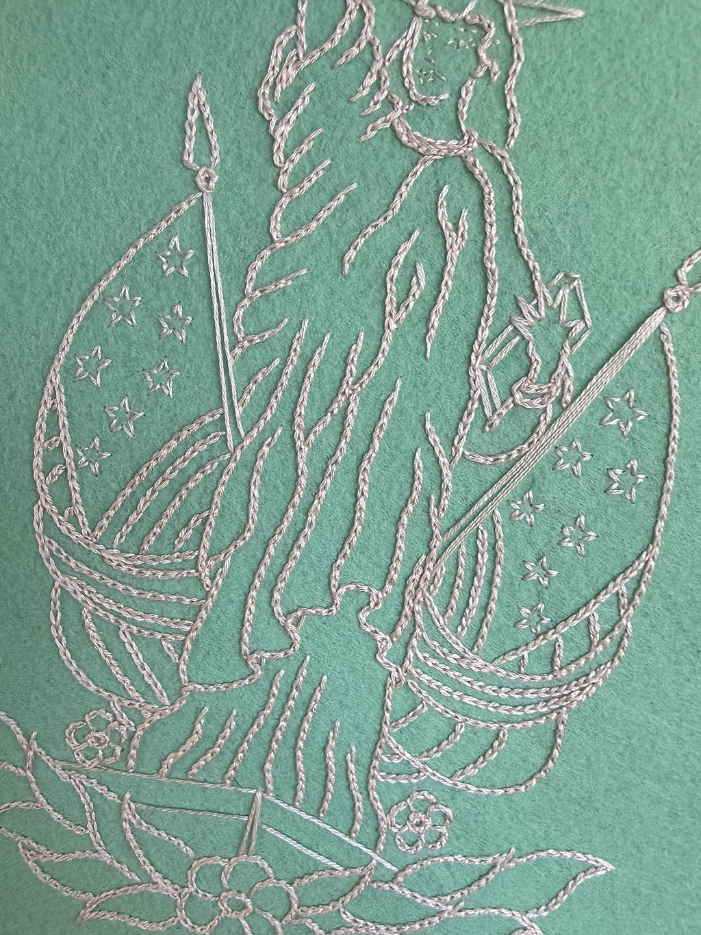 Lady Liberty Hanging Embroidery