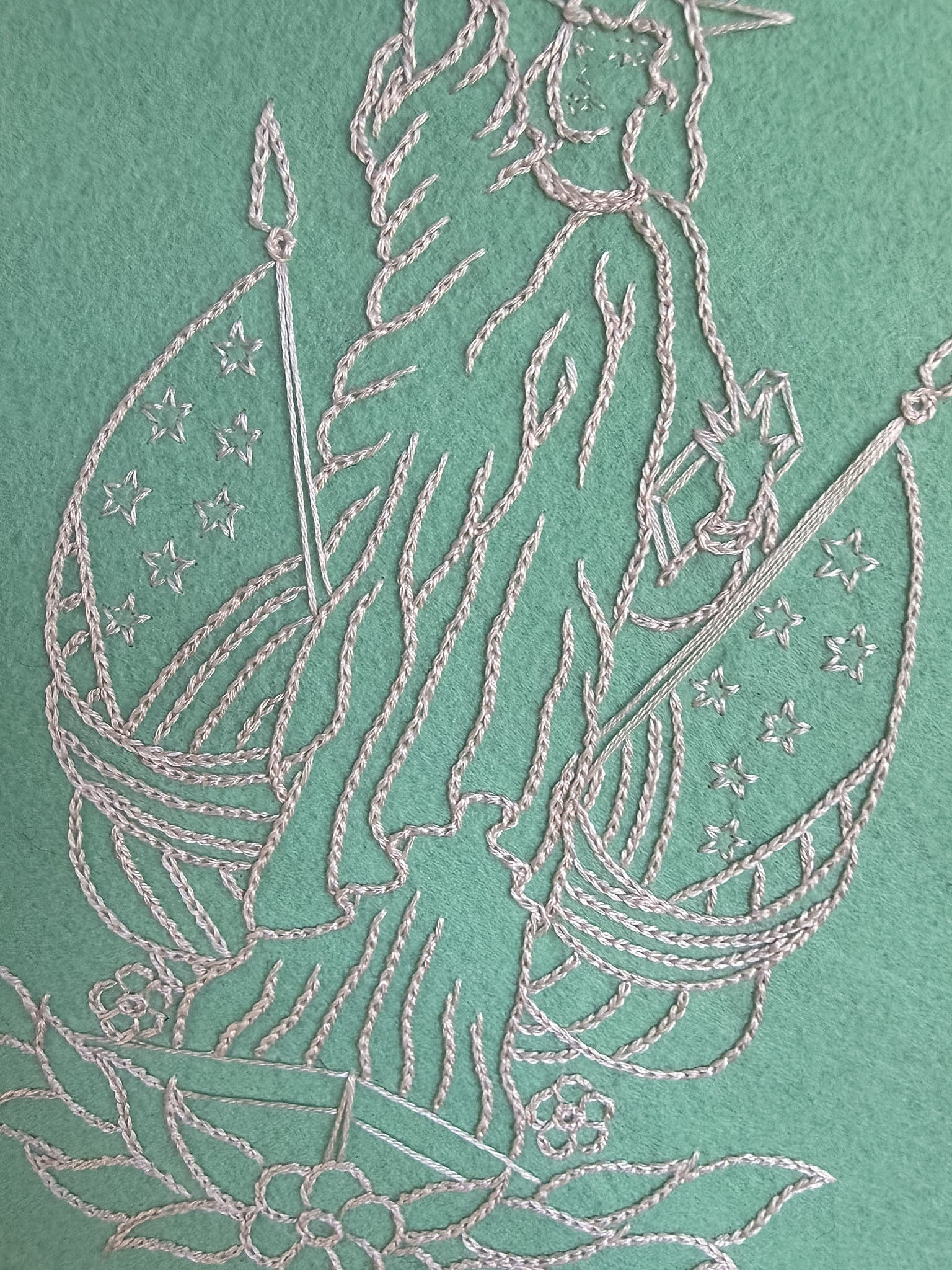 Lady Liberty Hanging Embroidery